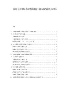 2025云計(jì)算服務(wù)商基礎(chǔ)設(shè)施全球布局戰(zhàn)略分析報(bào)告