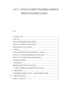 2025廣義相對(duì)論天體物理學(xué)黑洞觀測(cè)技術(shù)觀測(cè)結(jié)果解釋需求空間探測(cè)新方法報(bào)告