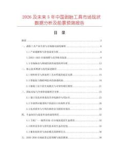 2026及未來5年中國剝胎工具市場現(xiàn)狀數(shù)據分析及前景預測報告