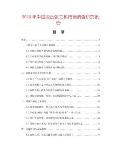 2026年中國(guó)液壓張力機(jī)市場(chǎng)調(diào)查研究報(bào)告