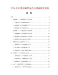 2026年中國保鮮芋頭市場調查研究報告