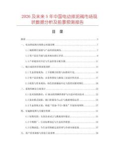 2026及未來5年中國電動排泥閥市場現(xiàn)狀數(shù)據(jù)分析及前景預(yù)測報告