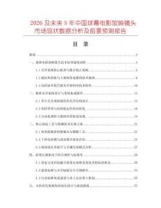 2026及未來5年中國球幕電影放映鏡頭市場現(xiàn)狀數(shù)據(jù)分析及前景預(yù)測報(bào)告