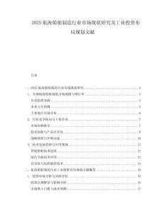 2025航海船舶制造行業市場現狀研究及工業投資布局規劃文獻