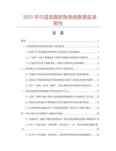 2025年中國選煤控制系統數據監測報告