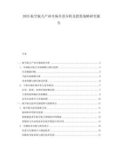 2025航空航天產(chǎn)業(yè)市場(chǎng)全景分析及投資戰(zhàn)略研究報(bào)告