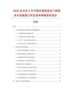 2025及未來5年中國動梁數(shù)控龍門銑刨床市場數(shù)據(jù)分析及競爭策略研究報告