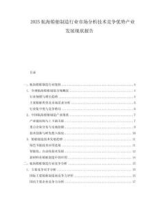2025航海船舶制造行業市場分析技術競爭優勢產業發展現狀報告