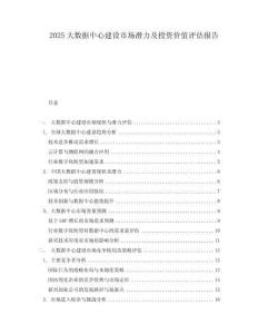 2025大數據中心建設市場潛力及投資價值評估報告