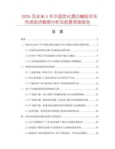2026及未來5年中國炭化漂白精短羊毛市場現狀數據分析及前景預測報告