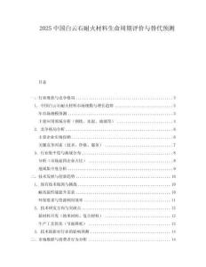 2025中國白云石耐火材料生命周期評價與替代預測