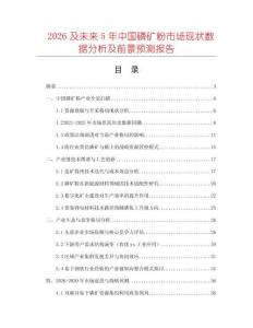 2026及未來5年中國磷礦粉市場現狀數據分析及前景預測報告