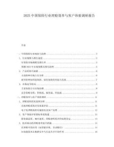 2025中國(guó)保險(xiǎn)行業(yè)理賠效率與客戶體驗(yàn)調(diào)研報(bào)告