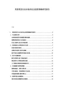 美容美發(fā)行業(yè)市場(chǎng)評(píng)估及投資策略研究報(bào)告