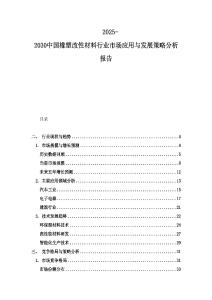 2025-2030中國橡塑改性材料行業(yè)市場應(yīng)用與發(fā)展策略分析報(bào)告