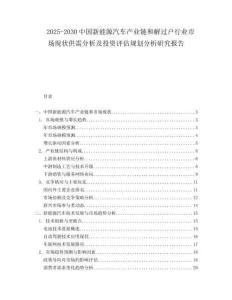 2025-2030中國(guó)新能源汽車產(chǎn)業(yè)鏈和解過戶行業(yè)市場(chǎng)現(xiàn)狀供需分析及投資評(píng)估規(guī)劃分析研究報(bào)告