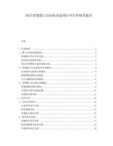 2025智慧港口自動化改造項目可行性研究報告