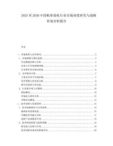 2025至2030中國帕蒂前機(jī)行業(yè)市場深度研究與戰(zhàn)略咨詢分析報告