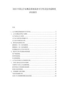 2025中國元宇宙概念落地場景可行性及技術(shù)成熟度評估報告
