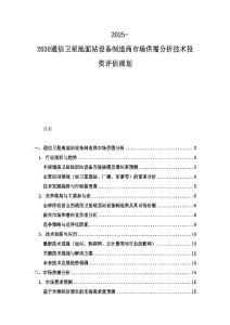 2025-2030通信衛星地面站設備制造商市場供需分析技術投資評估規劃