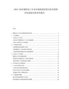 2025-2030銅鋁加工行業(yè)市場(chǎng)現(xiàn)狀供需分析及投資評(píng)估規(guī)劃分析研究報(bào)告