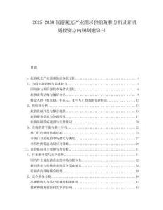 2025-2030旅游觀光產業需求供給現狀分析及新機遇投資方向規劃建議書