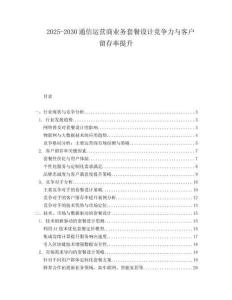 2025-2030通信運營商業務套餐設計競爭力與客戶留存率提升