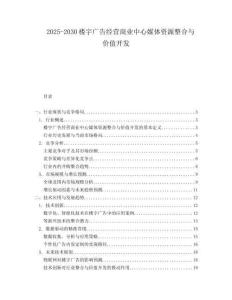 2025-2030樓宇廣告經(jīng)營(yíng)商業(yè)中心媒體資源整合與價(jià)值開發(fā)
