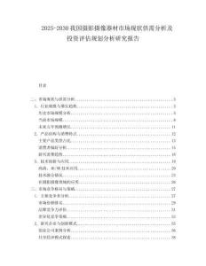 2025-2030我國攝影攝像器材市場現狀供需分析及投資評估規劃分析研究報告