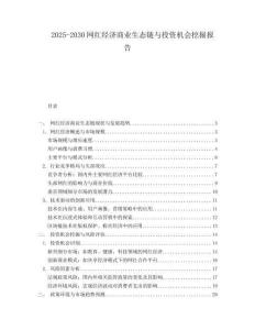 2025-2030網紅經濟商業生態鏈與投資機會挖掘報告