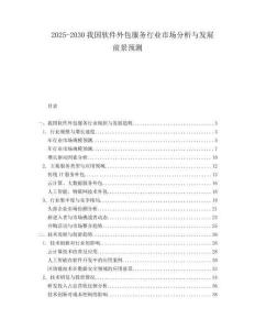 2025-2030我國軟件外包服務行業市場分析與發展前景預測