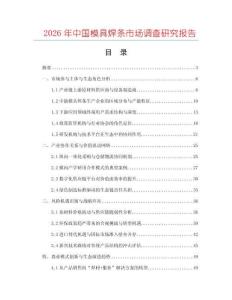 2026年中國模具焊條市場調查研究報告