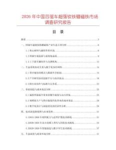 2026年中國四驅車超強釹鐵硼磁鐵市場調查研究報告