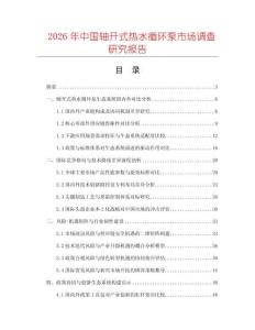 2026年中國軸開式熱水循環泵市場調查研究報告