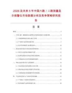2026及未來5年中國六路／二路測量顯示報警儀市場數(shù)據(jù)分析及競爭策略研究報告