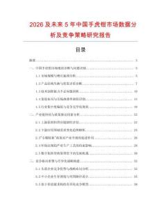 2026及未來5年中國手虎鉗市場(chǎng)數(shù)據(jù)分析及競(jìng)爭(zhēng)策略研究報(bào)告