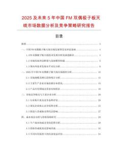 2025及未來5年中國(guó)FM雙偶極子板天線市場(chǎng)數(shù)據(jù)分析及競(jìng)爭(zhēng)策略研究報(bào)告