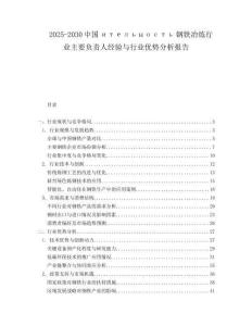 2025-2030中國ительность鋼鐵冶煉行業主要負責人經驗與行業優勢分析報告