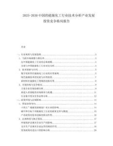 2025-2030中國的能源化工行業(yè)技術(shù)分析產(chǎn)業(yè)發(fā)展投資競爭格局報(bào)告