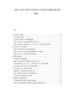 2025-2030中國半導體芯片行業(yè)技術(shù)突破市場分析規(guī)劃
