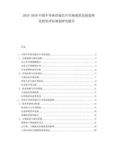 2025-2030中國半導體存儲芯片市場現狀發展趨勢及投資評估規劃研究報告