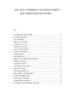 2025-2030中東物流航運(yùn)行業(yè)全面剖析及智能港口建設(shè)與物流效率提升深度分析報(bào)告
