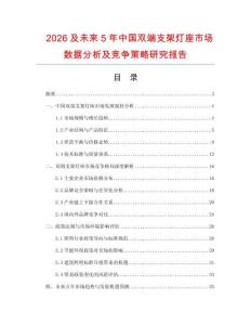 2026及未來5年中國雙端支架燈座市場數(shù)據(jù)分析及競爭策略研究報(bào)告