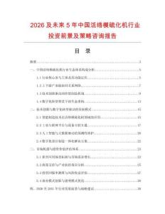 2026及未來5年中國活絡(luò)模硫化機行業(yè)投資前景及策略咨詢報告