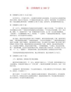 第一次購物作文300字