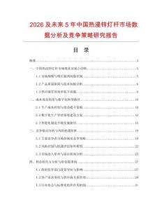 2026及未來5年中國熱浸鋅燈桿市場數(shù)據(jù)分析及競爭策略研究報(bào)告