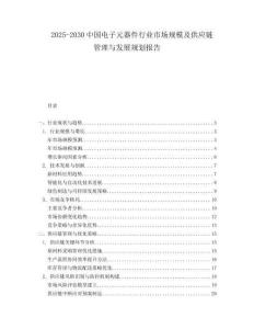 2025-2030中國電子元器件行業市場規模及供應鏈管理與發展規劃報告
