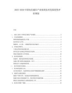 2025-2030中國電信通信產(chǎn)業(yè)現(xiàn)狀技術發(fā)展投資評估規(guī)劃