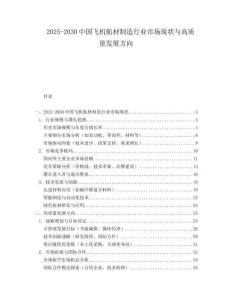 2025-2030中國(guó)飛機(jī)航材制造行業(yè)市場(chǎng)現(xiàn)狀與高質(zhì)量發(fā)展方向