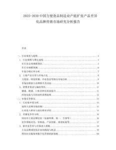 2025-2030中國方便食品制造業產能擴張產品差異化品牌營銷市場研究分析報告